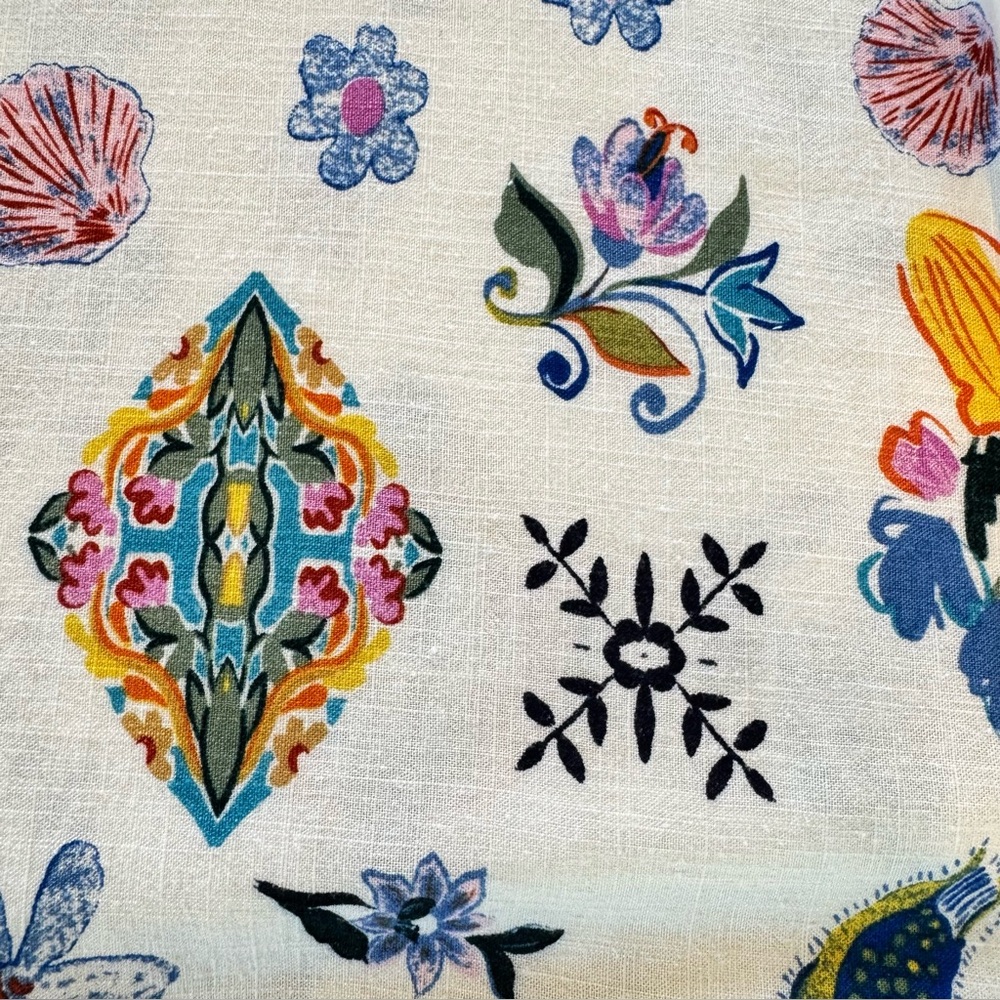 Label Of Love Anthropologie Womens M Tropical Wide Leg Linen Blend Resort Pants - Picture 7 of 16